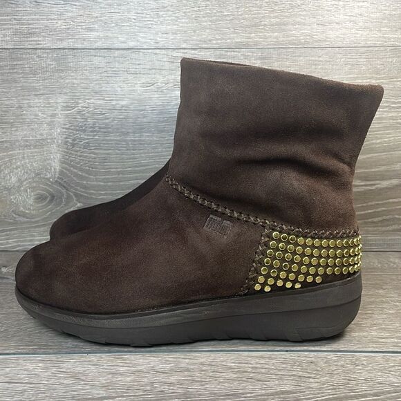 Fitflop Mukluk Shorty II Rockstud Warm Waterproof Suede Women’s Sz 8 Winter Boot - Picture 3 of 13